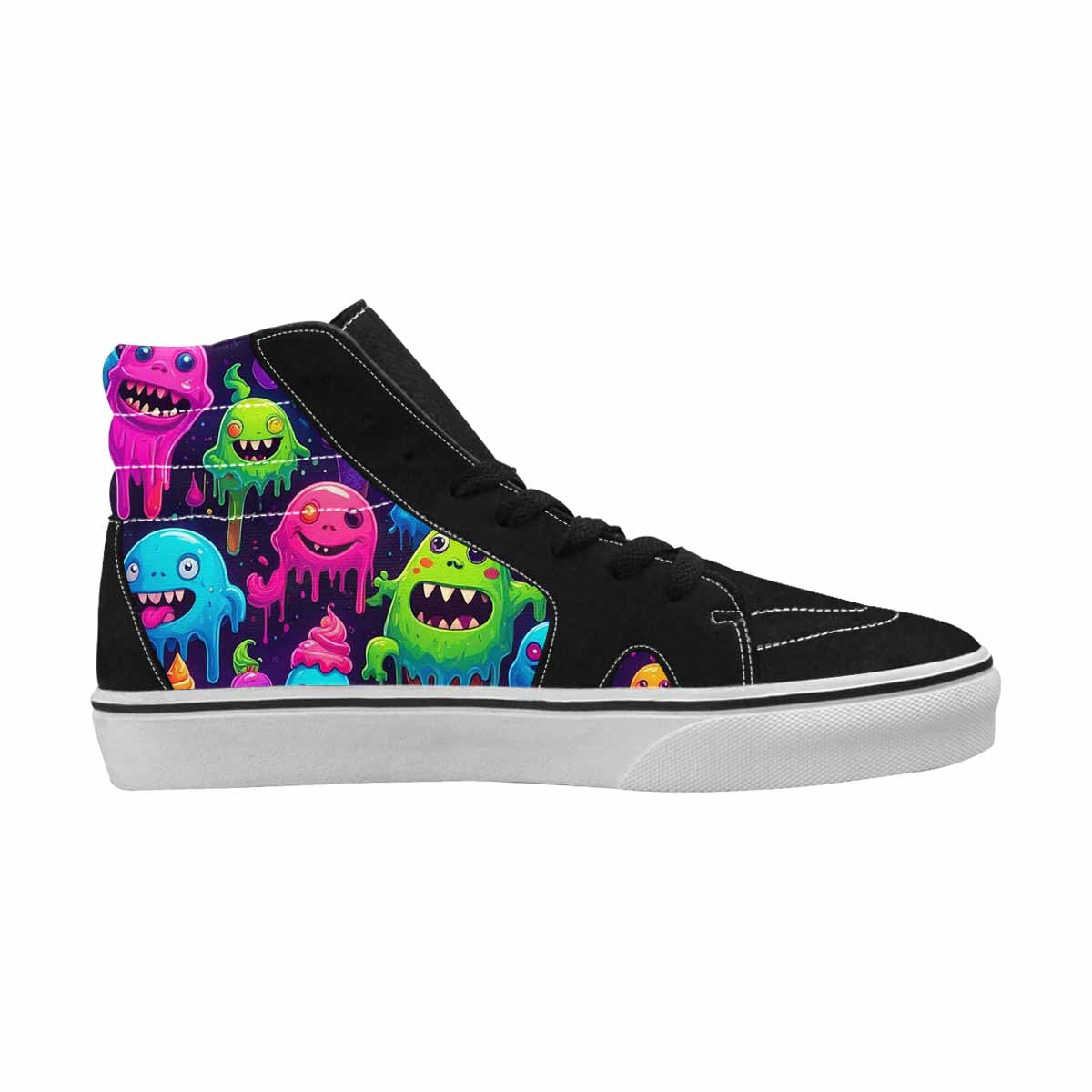 MEN'S Ice Cream Monsters  High Top Canvas Vibrant Chaos Sneakers