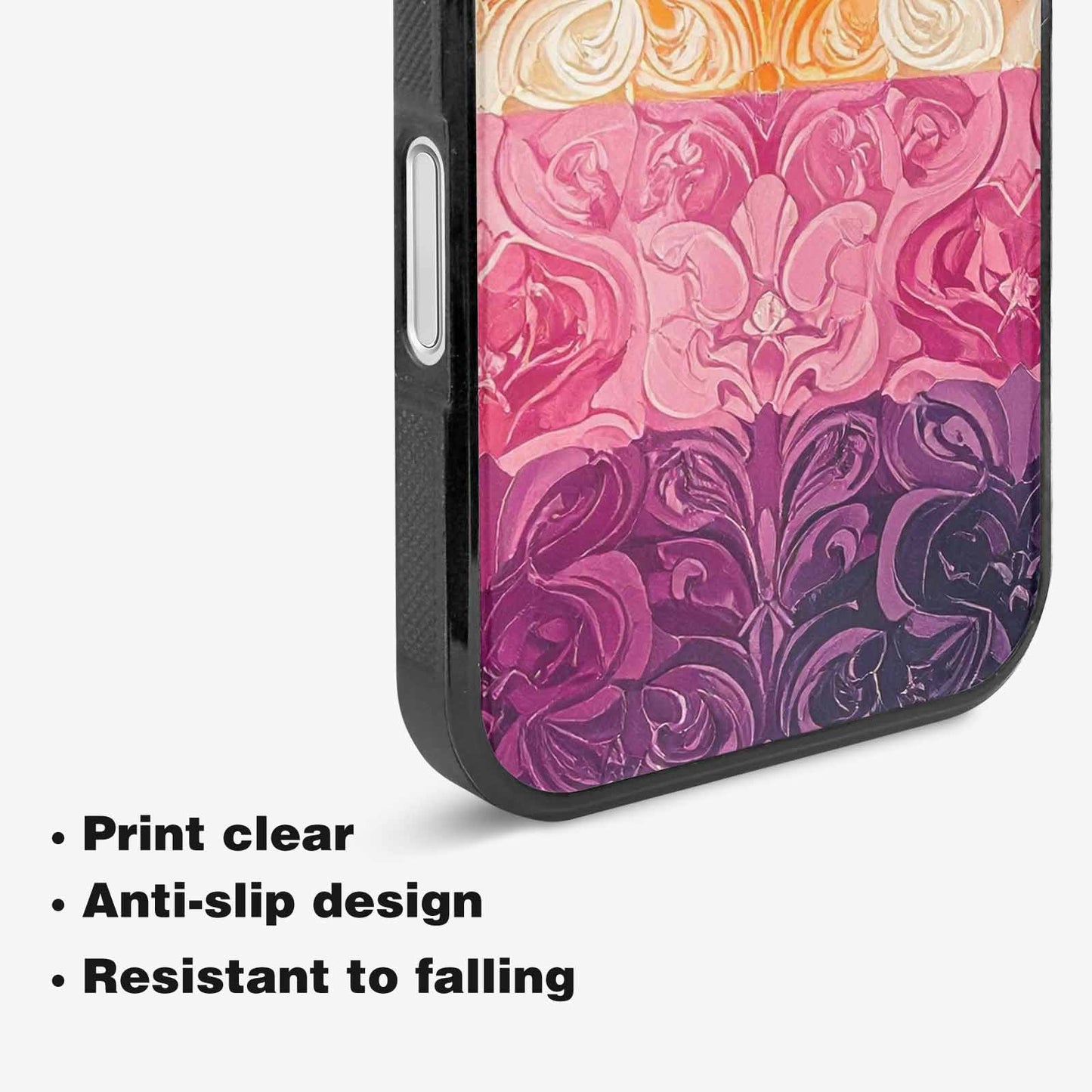 iPhone 16 Case — Lesbian Flag Color Theme Small Rainbow, Custom Designed Case Cover