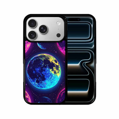 iPhone 17 Pro Case — Neon Winter Moon Seamless Cartoon Cute, Unique Phone Case Design