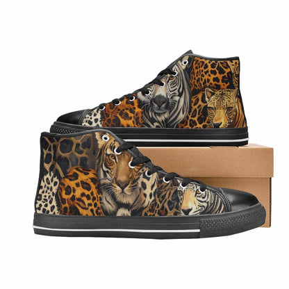 WOMEN'S Animal Print High Top Canvas Vivid Custom Shoes