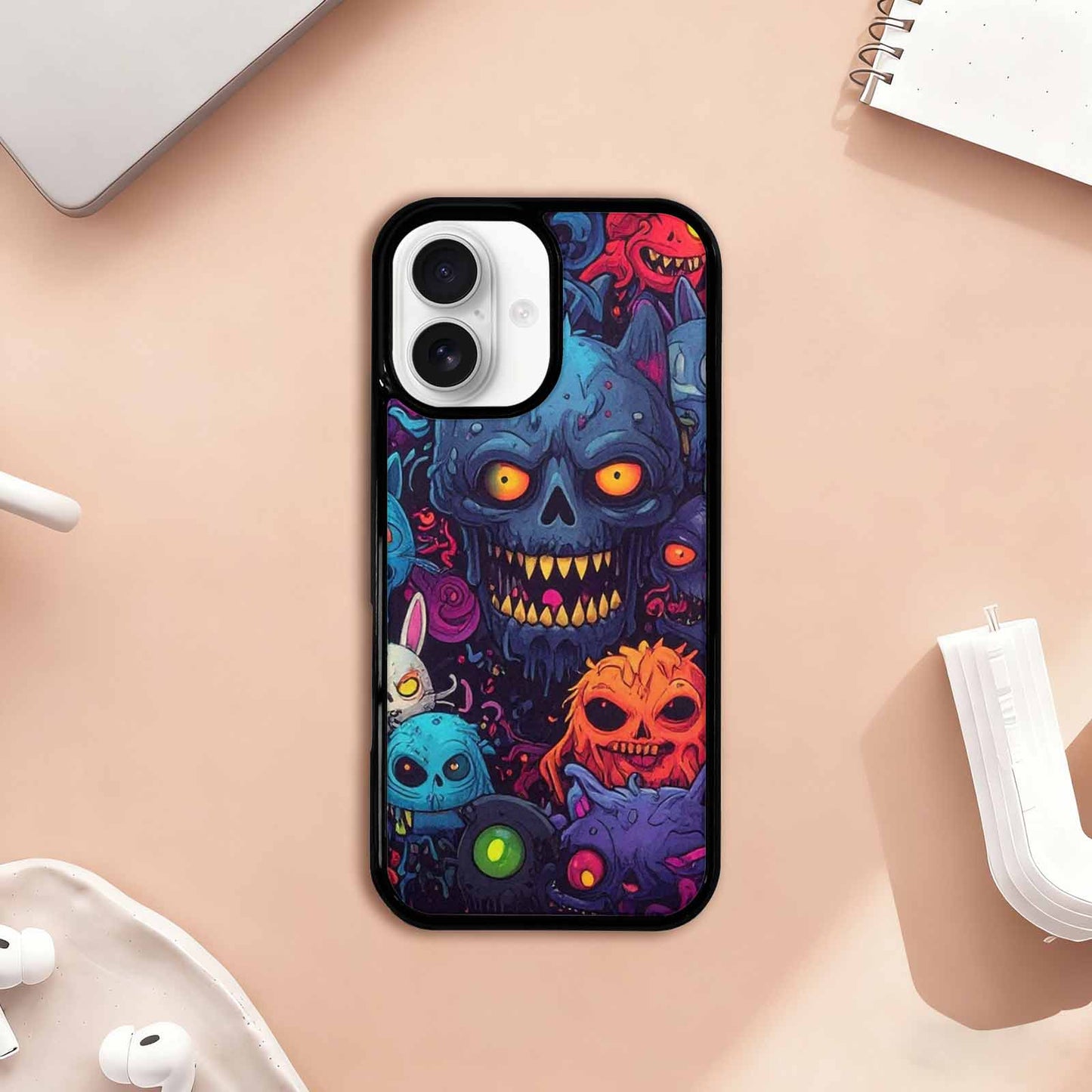 iPhone 17 Case — Mixed Toxic Glow Creature Cartoon Cute, Custom Print Case Cover