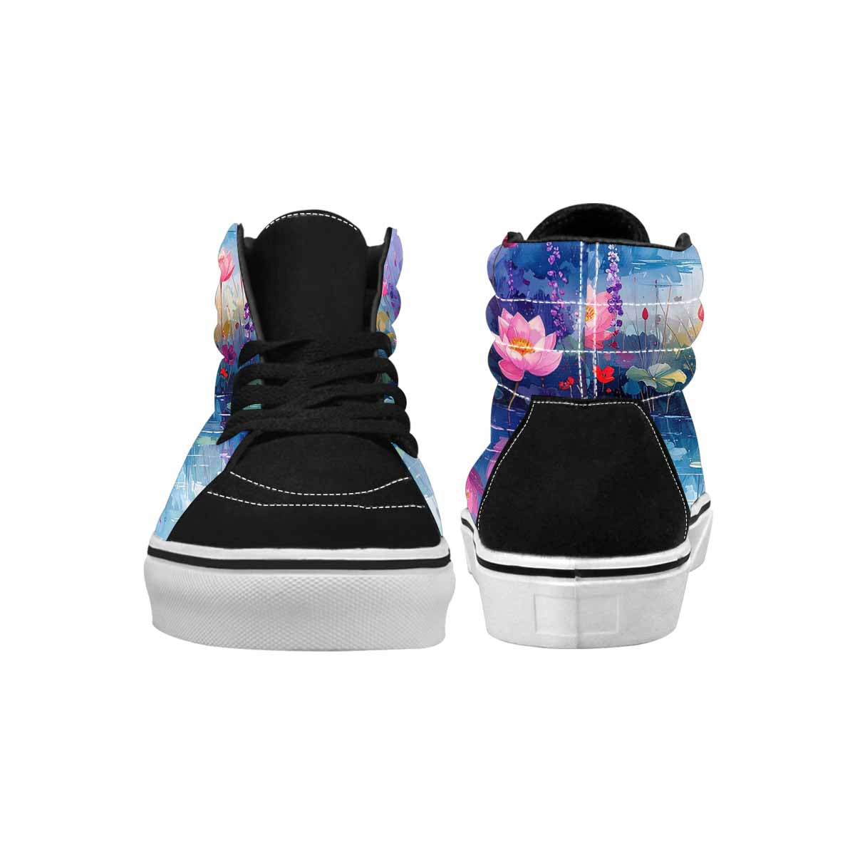 WOMEN'S Monet-Style Impressionist Water High Top Canvas Cottagecore Sneakers