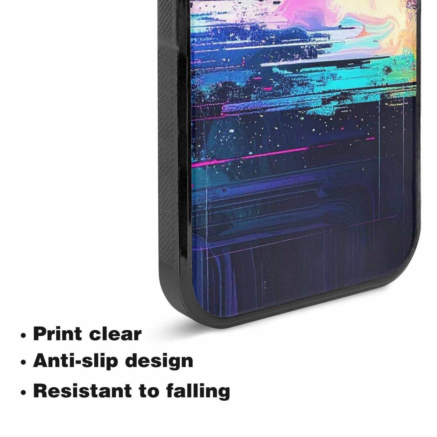 iPhone 15 Plus Case — Glitch Dark Art Seamless Pattern Vibrant, Original Design Phone Case