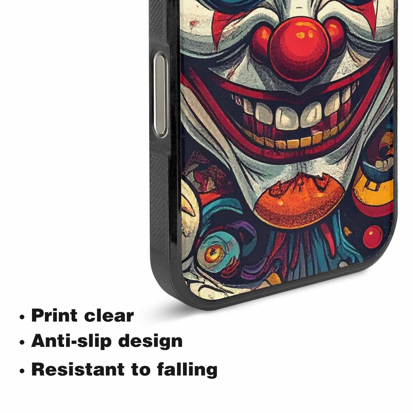 iPhone 16 Pro Max Case — Evil Circus Heads Faces Overlapping Patterns, Custom Art Phone Cover