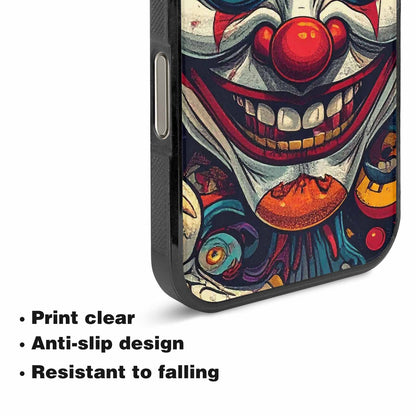 iPhone 16 Pro Max Case — Evil Circus Heads Faces Overlapping Patterns, Custom Art Phone Cover
