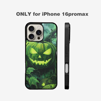 iPhone 16 Pro Max Case — Halloween Glowing Jackolantern, Unique Phone Case Design