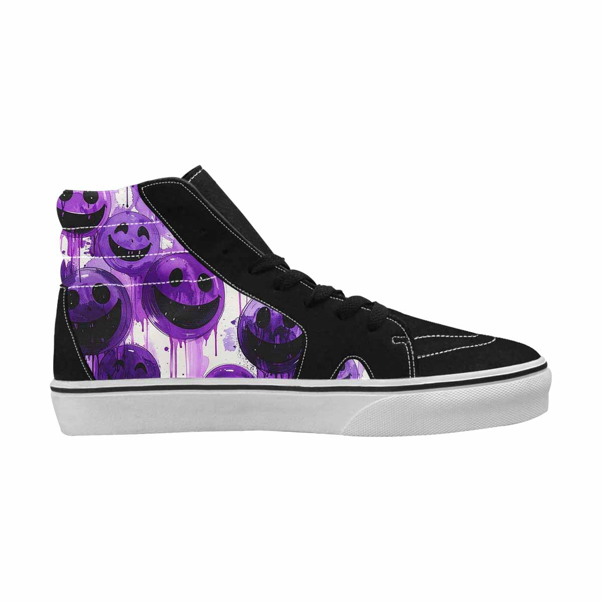 MEN'S Melting Moon Smiley High Top Canvas Cottagecore Sneakers