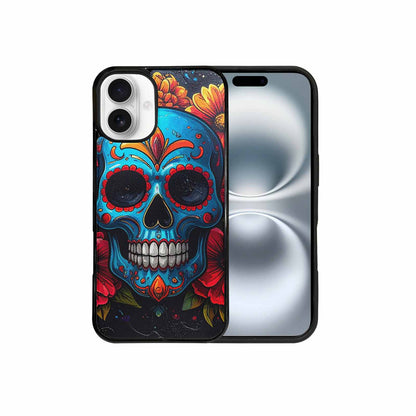 iPhone 16 Plus Case — Graffiti Skull Art Seamless Pattern Vibrant, Customized Protective Case