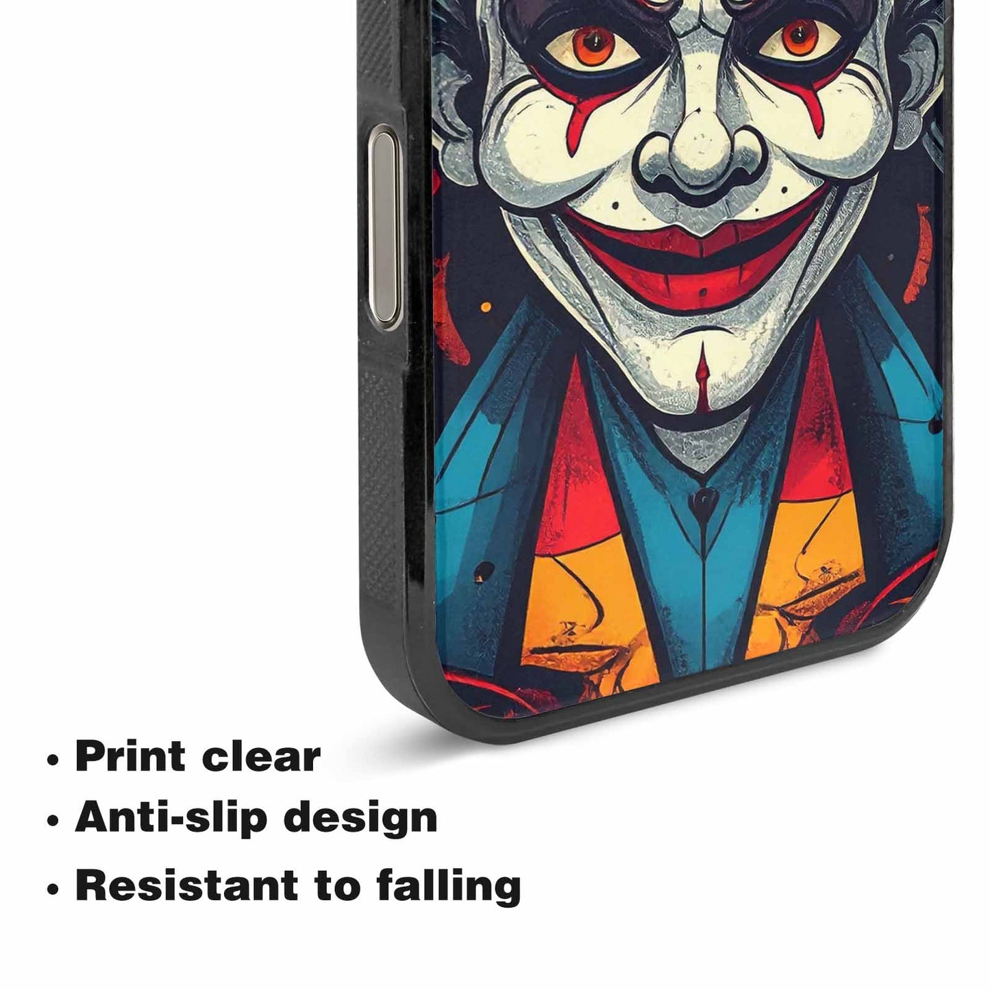 iPhone 16 Pro Case — Evil Circus Heads Faces Overlapping Patterns, Original Design Phone Case