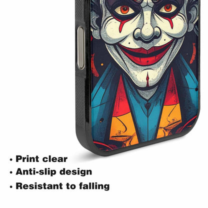 iPhone 16 Pro Case — Evil Circus Heads Faces Overlapping Patterns, Original Design Phone Case