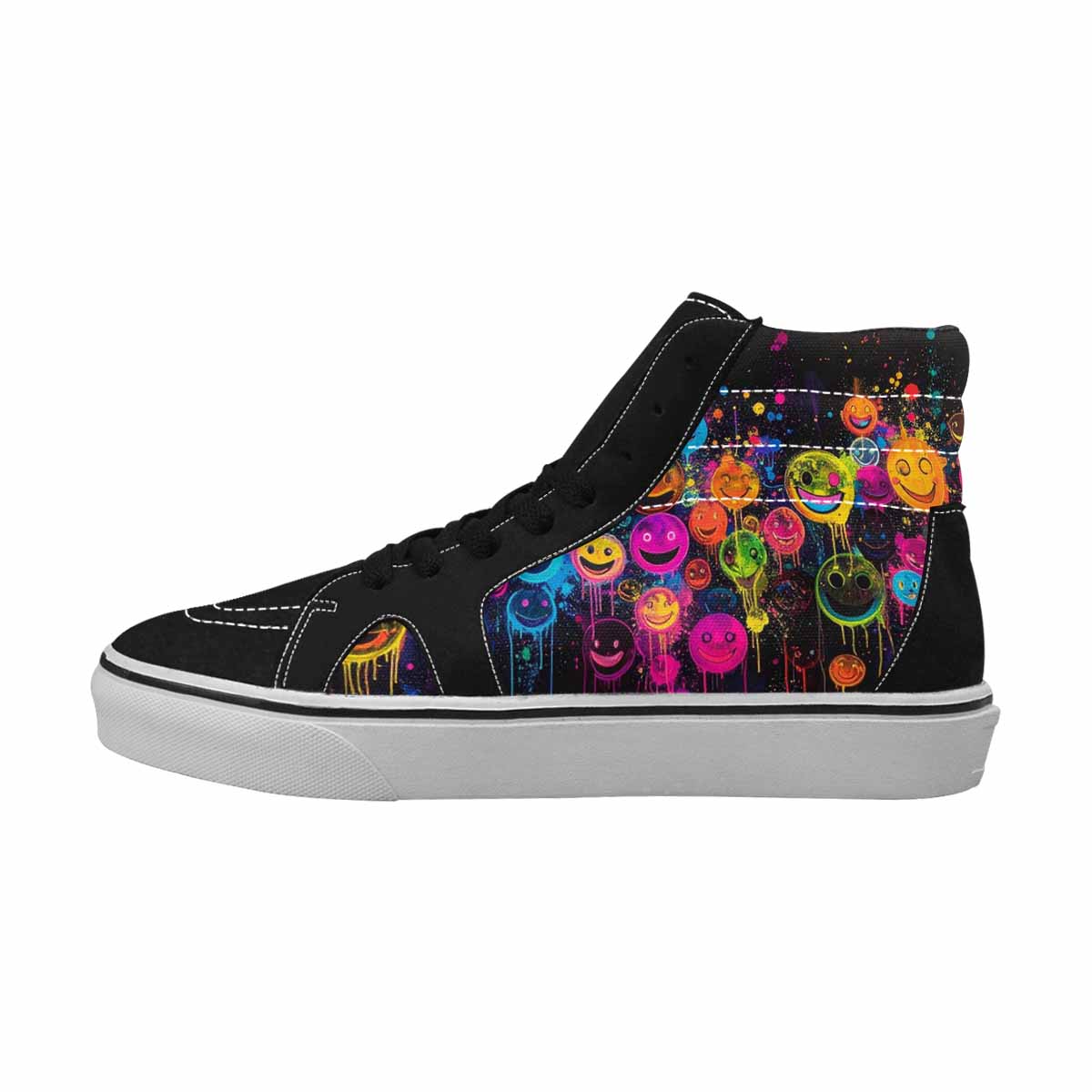 MEN'S Smiley Faces × Glow High Top Canvas Cottagecore Custom Sneakers