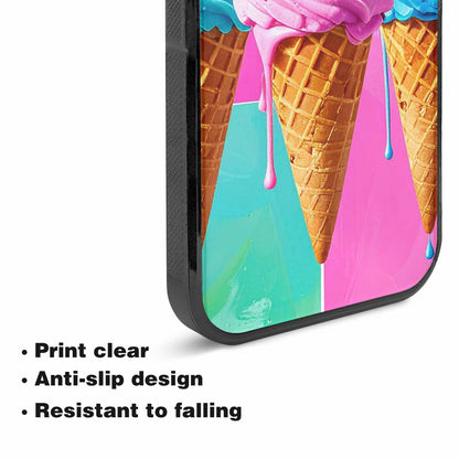iPhone 15 Plus Case — Collage Of Overlapping Waffle Cones Icecream, Original Design Phone Case