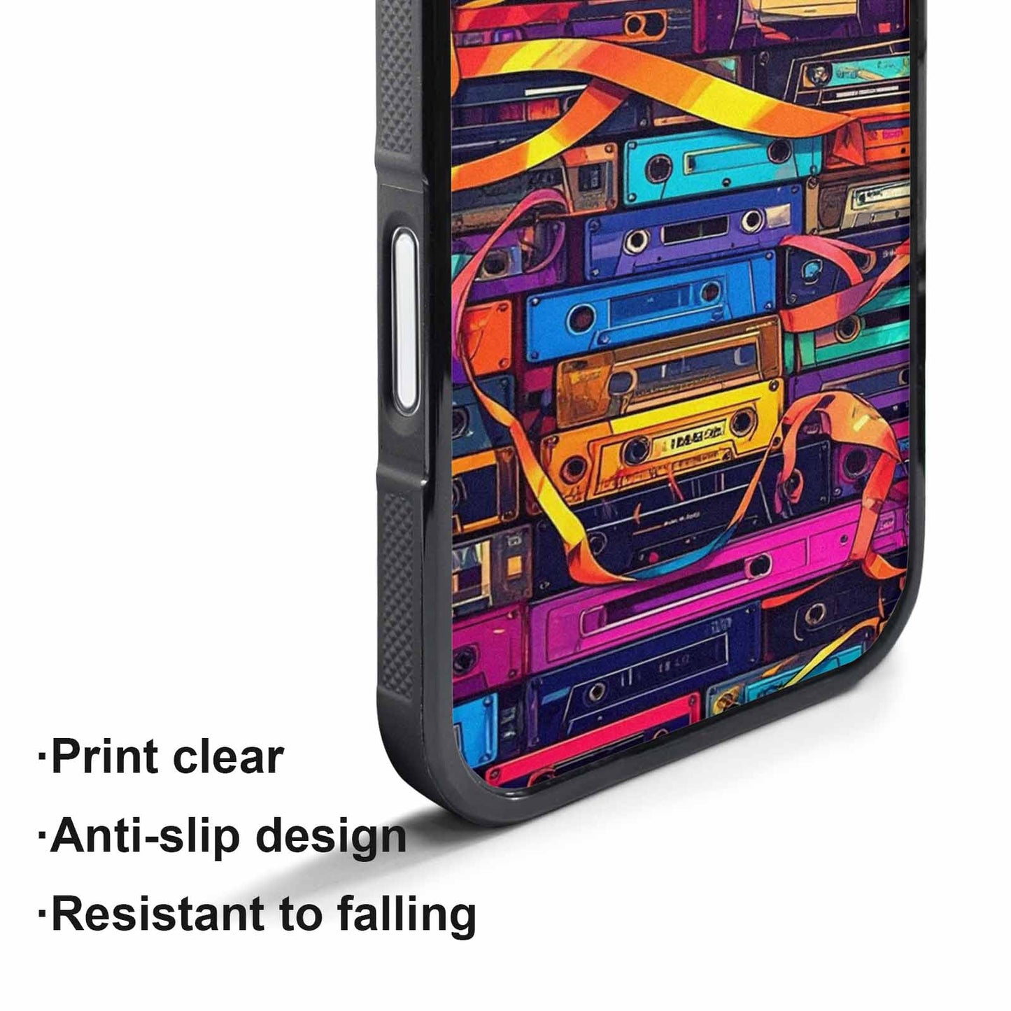 iPhone 17 Pro Max Case — Retro Cassette Tape Pattern Retro Vintage, Custom Print Case Cover