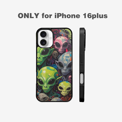 iPhone 16 Plus Case — Aliens Camo Aliens Pattern Hundreds Of, Original Design Phone Case