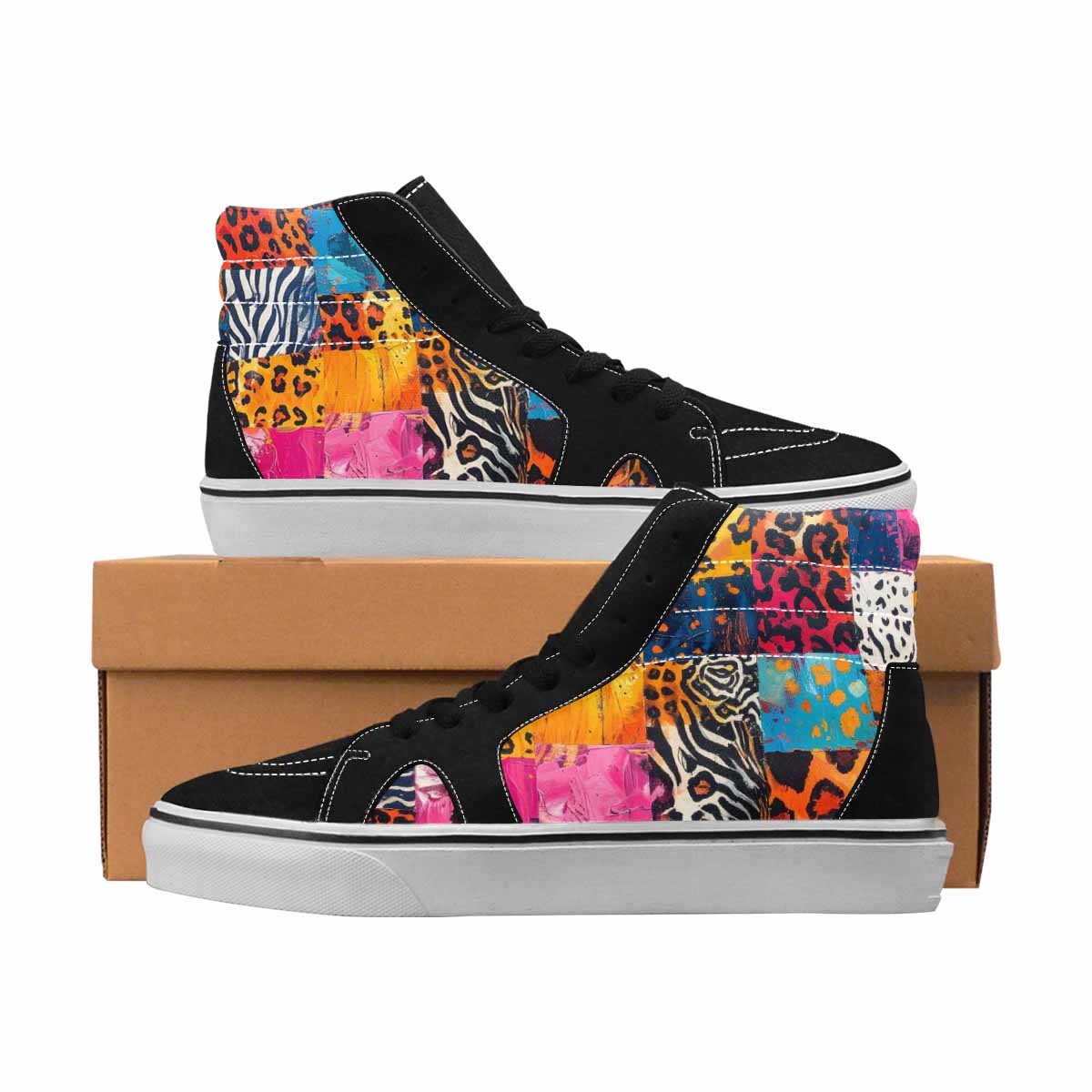 MEN'S Leopard Full Color High Top Canvas Bold Print Aesthetic All Over Print Shoes