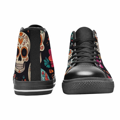 MEN'S Dia De Los Muertos Sugar Skull High Top Canvas Y2K Sneakers