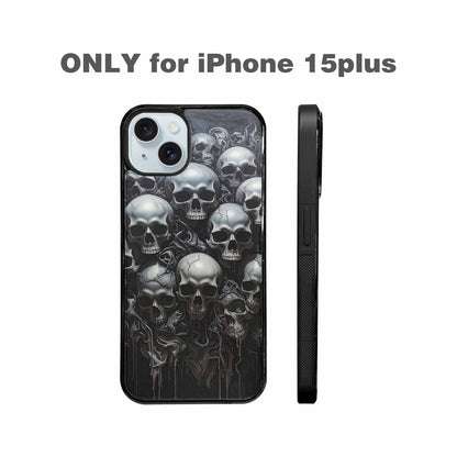 iPhone 15 Plus Case — Grey Dark Black And Grey Tones, Custom Made Phone Cover