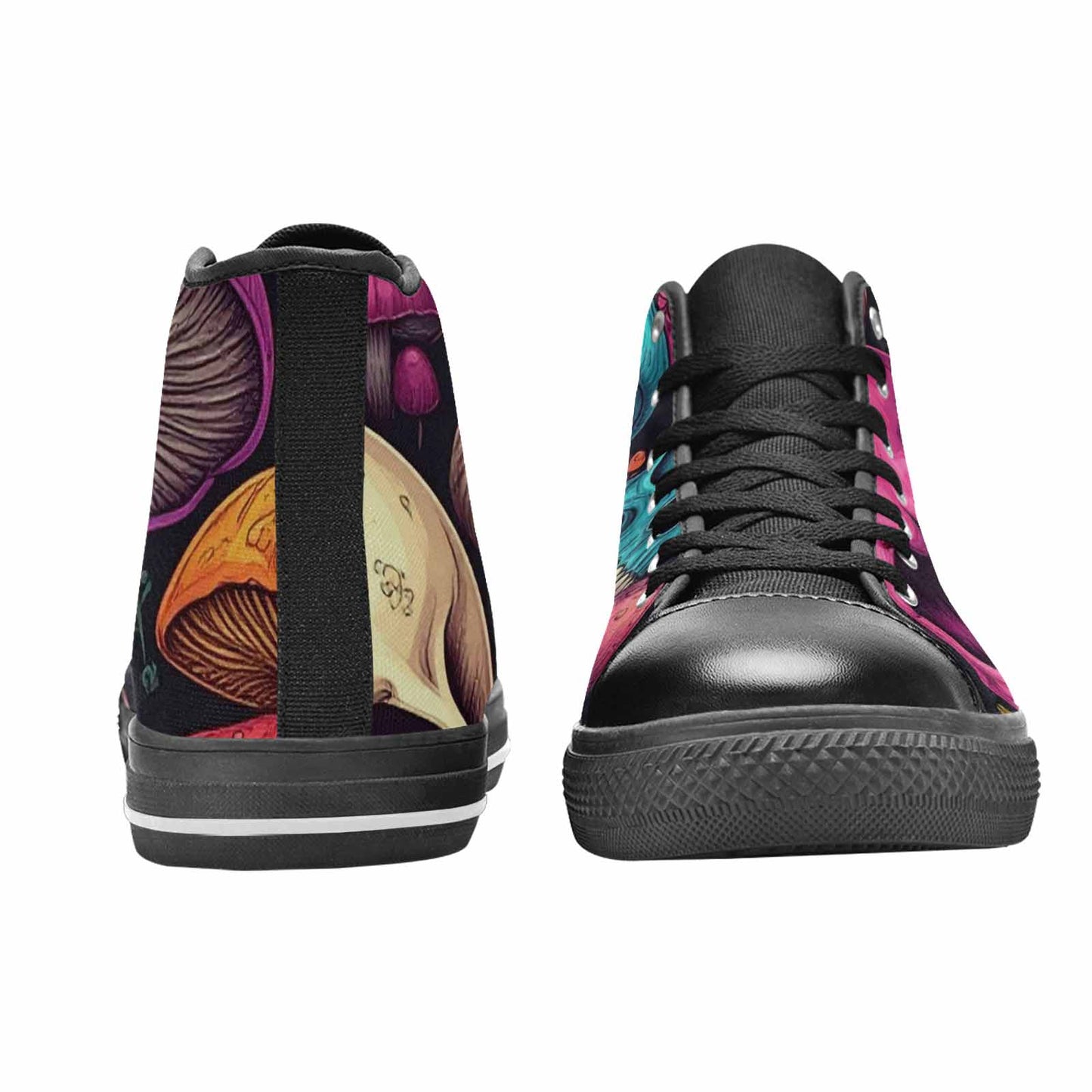MEN'S Mushroom Skull High Top Canvas Cottagecore Custom Shoes