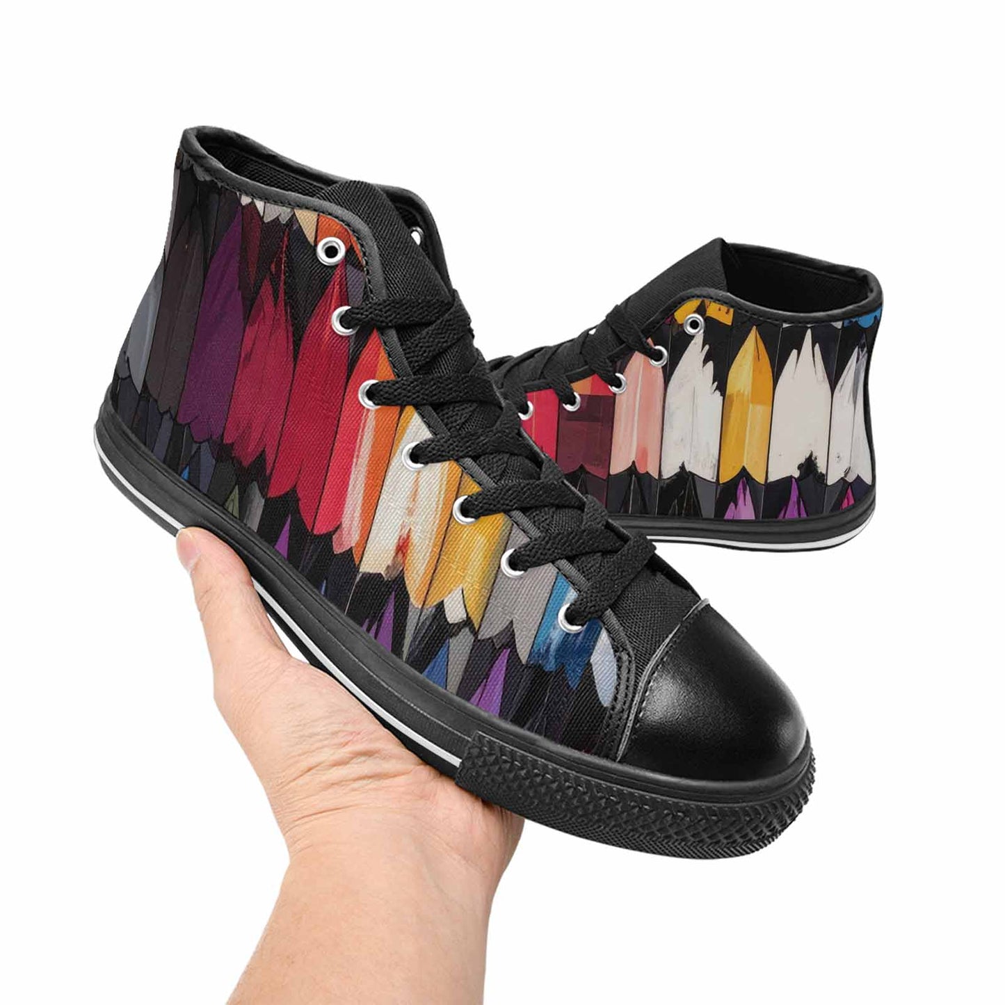 MEN'S Asexual Flag Color High Top Canvas Aesthetic Sneakers