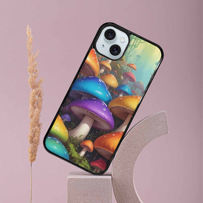 iPhone 15 Plus Case — Overlapping Endlessly No Empty Space Mushrooms, Personalized Phone Case
