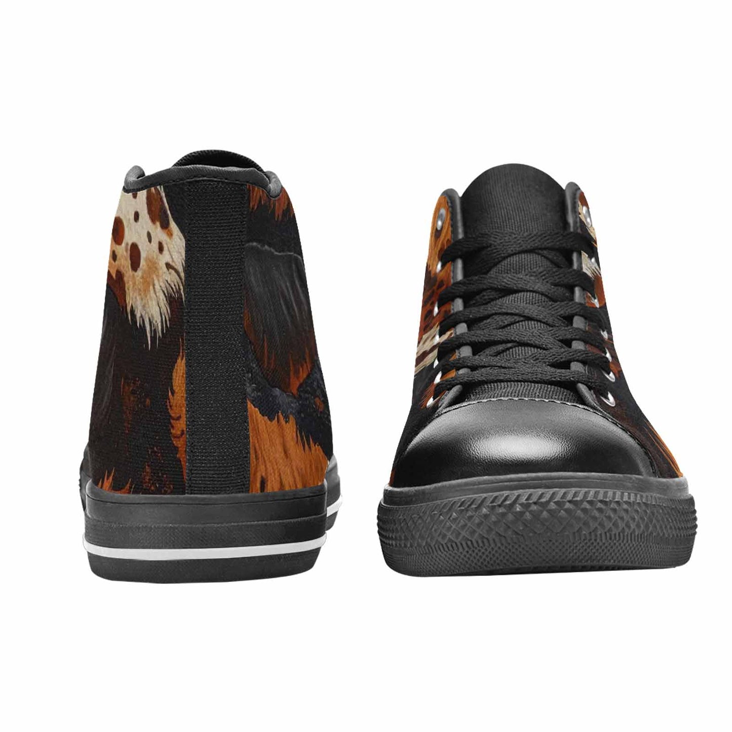 WOMEN'S Cow Animal Print High Top Canvas Grunge Sneakers