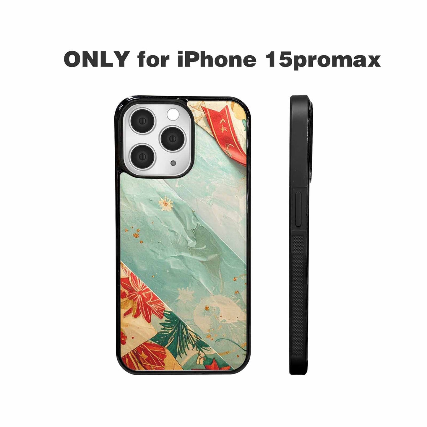 iPhone 15 Pro Max Case — Christmas Wrapping Paper Pattern Art Wallpaper, Customized Protective Case