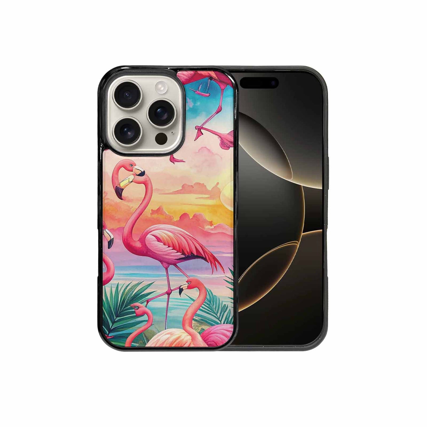 iPhone 16 Pro Case — Flamingo Tropical Flamingo Tropical Pattern Hundreds, Custom Printed Phone Case