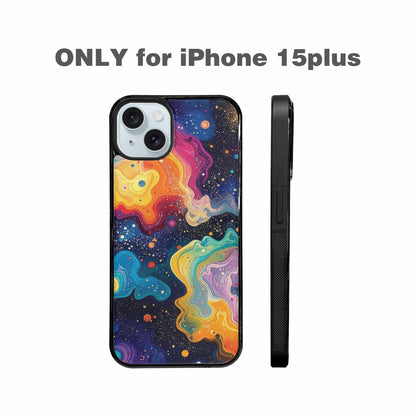 iPhone 15 Plus Case — Galaxy Art Colorful Cosmic Dust Small, Custom Art Phone Cover