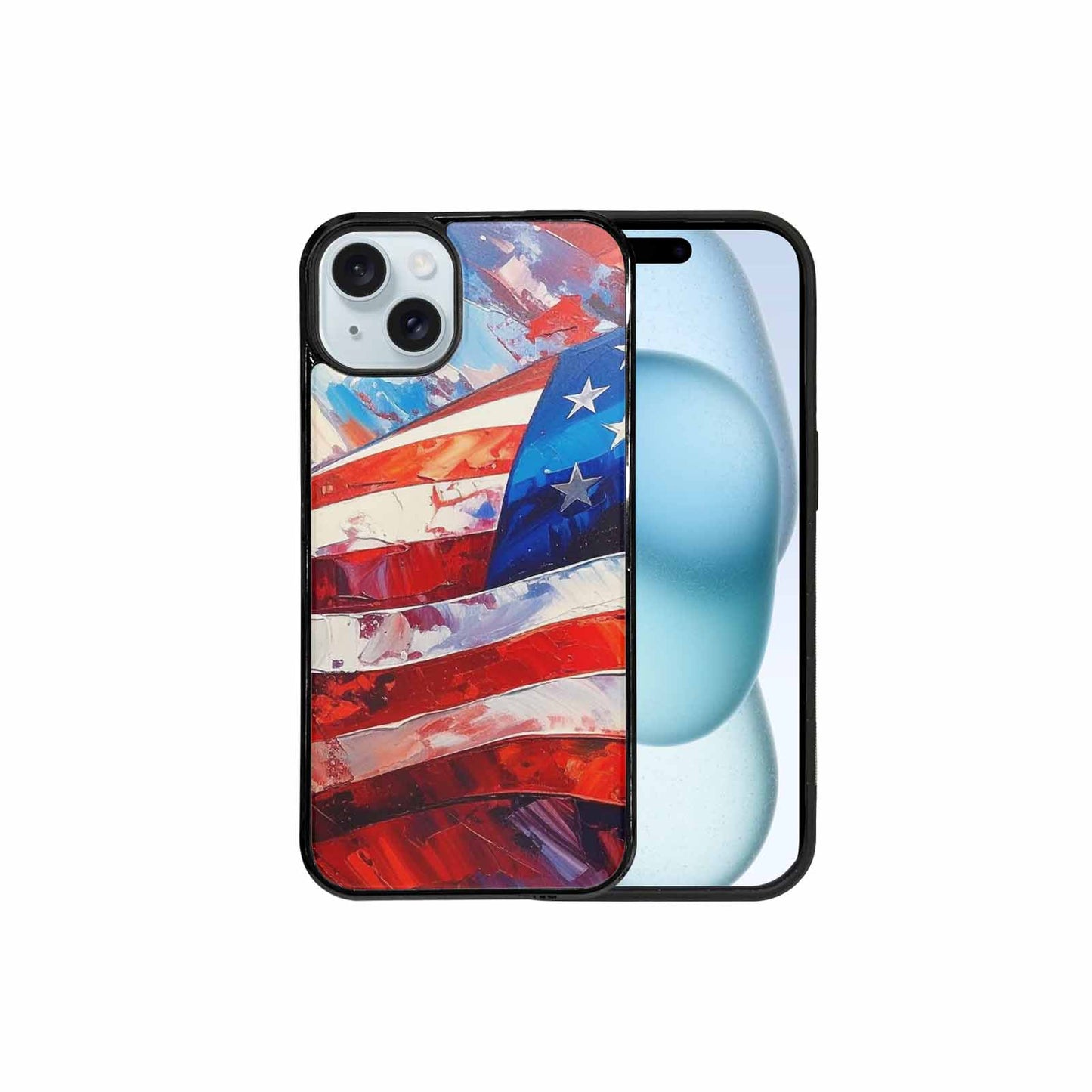 iPhone 15 Plus Case — Usa Flag Stars And Stripes Art, Custom Phone Case