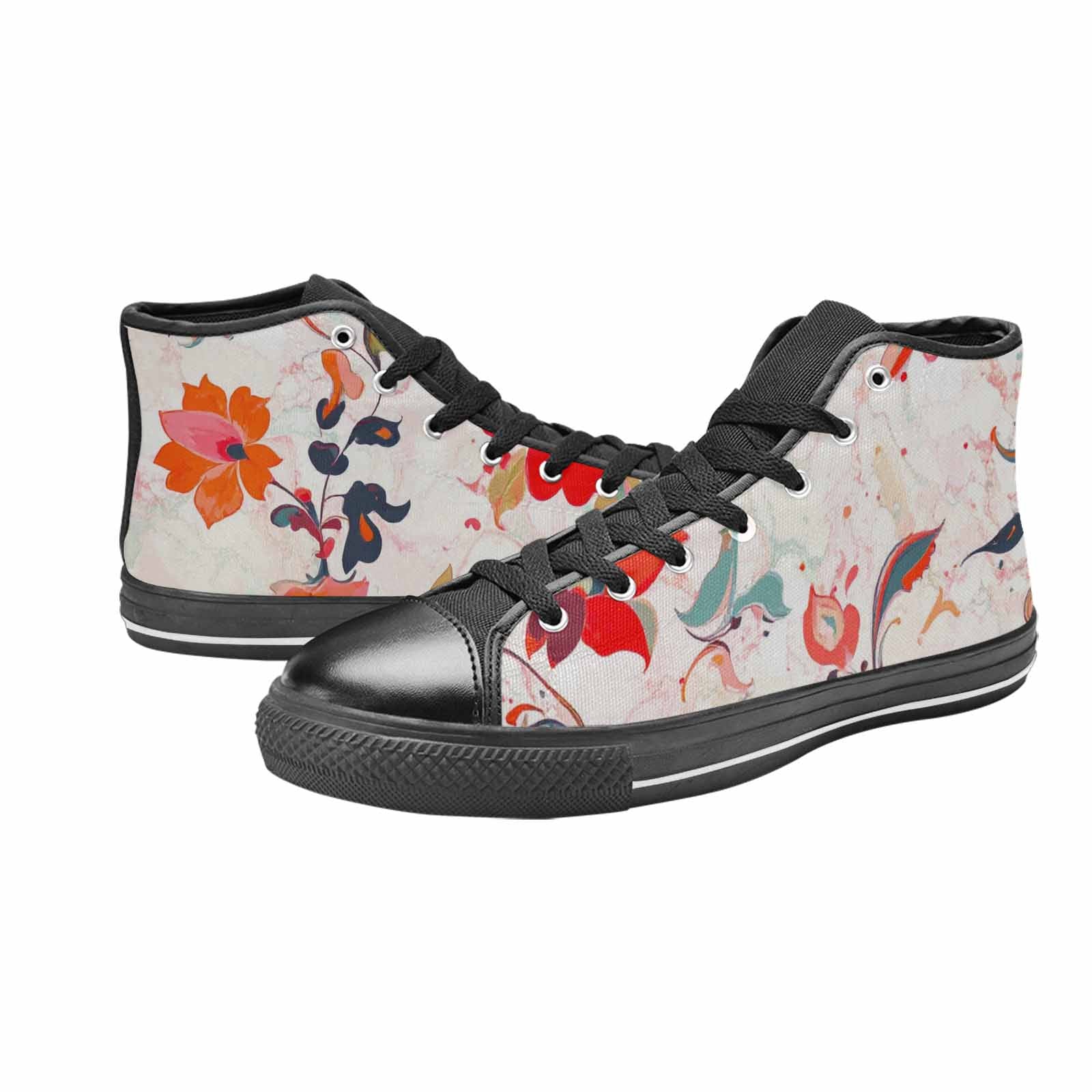 MEN'S Marble Floral High Top Canvas Surreal Shoes