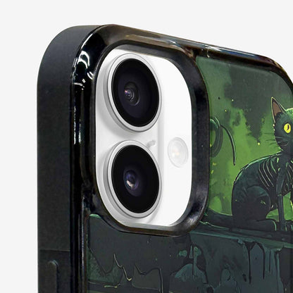 iPhone 16 Case — Toxic Melting Skeleton Cats Small Toxic, Custom Art Phone Cover