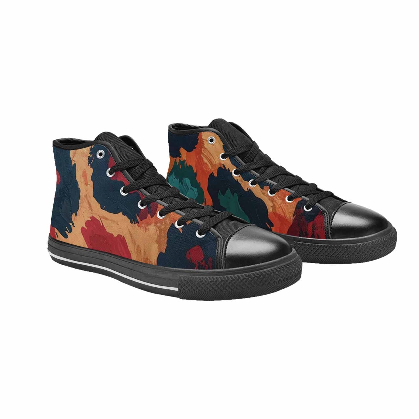 MEN'S Leopard Wallpaper Print High Top Canvas Grunge Custom Sneakers