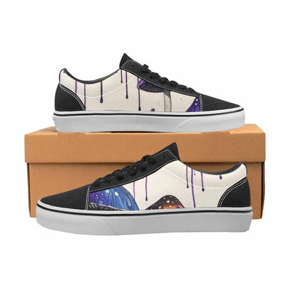 WOMEN'S Rainbow Drip Mushrooms Lace-Up Canvas Kaleidoscope Custom Sneakers