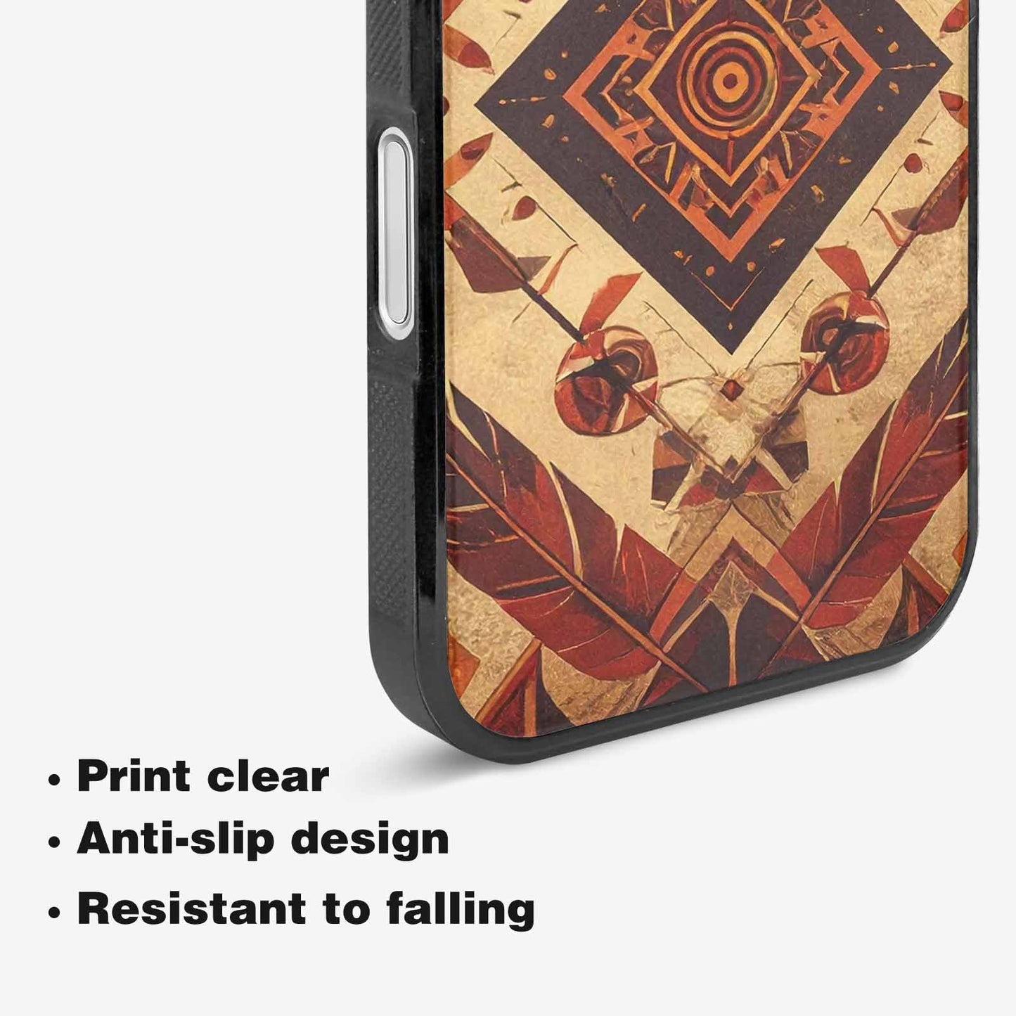 iPhone 16 Case — Native American Geometric Pattern Arrows Feathers, Custom Print Case Cover