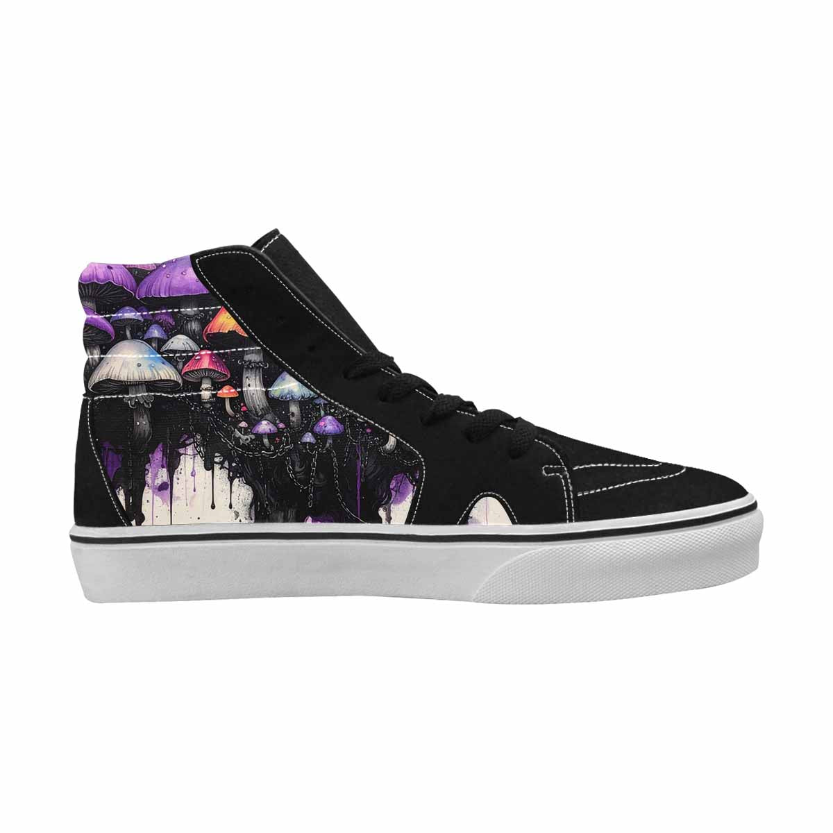 MEN'S Rainbow Drip Mushrooms High Top Canvas Y2K Custom Shoes