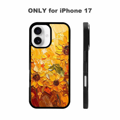 iPhone 17 Case — Impressionist Sunflower Brushstroke Pattern Floral, Custom Art Phone Cover