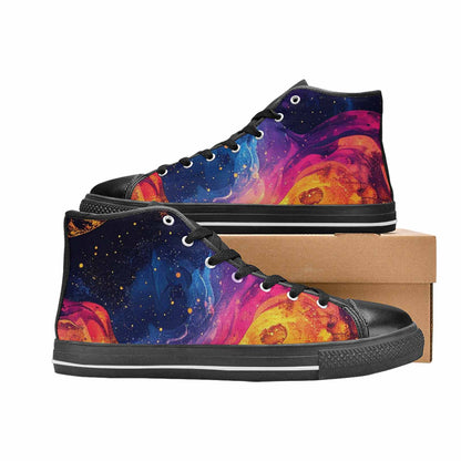 WOMEN'S Galaxy Snake Print High Top Canvas Dreamcore Shoes