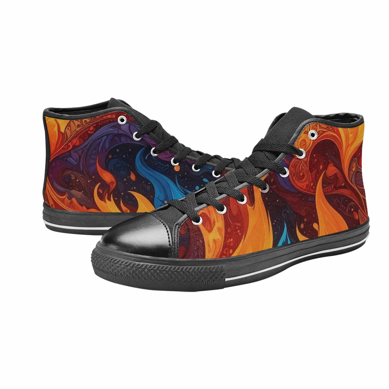 MEN'S Fire Flame High Top Canvas Aesthetic Sneakers