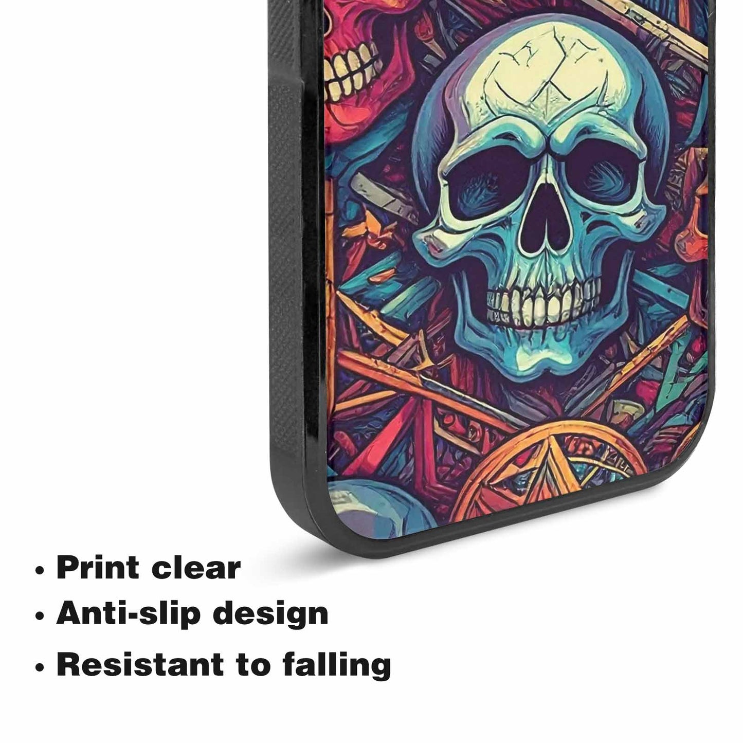iPhone 15 Case — Sacred Geometry Lots Of Skulls Seamless, Customized Protective Case