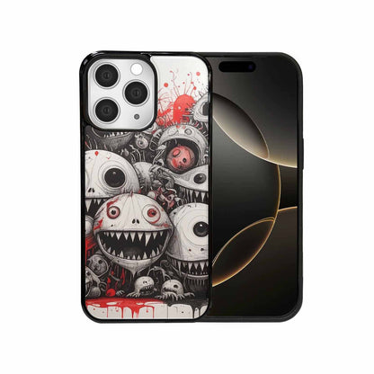iPhone 15 Pro Max Case — Multi Eye Monster Black Red Ink, Personalized Phone Case