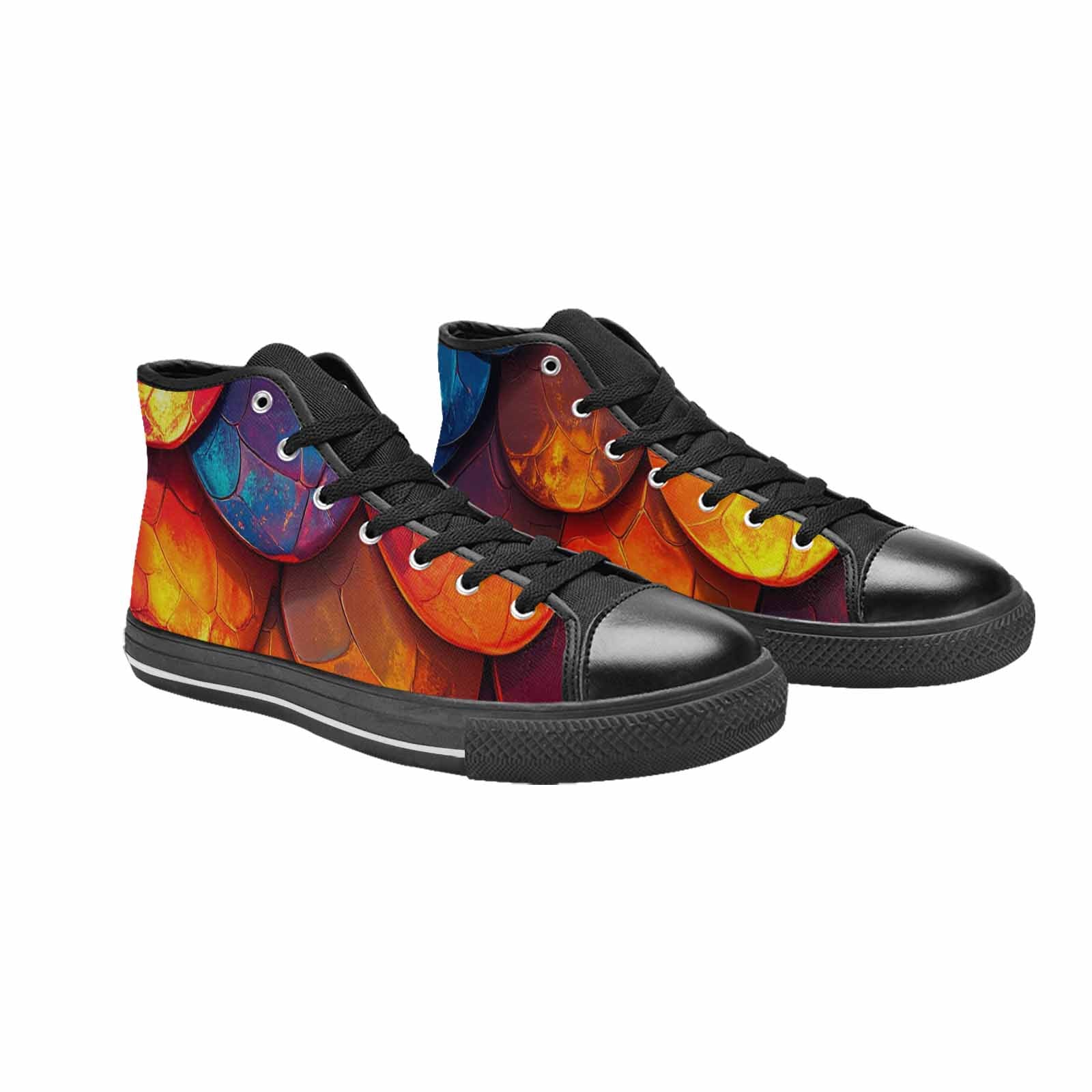 MEN'S Dark Snake Print High Top Canvas Y2K Custom Sneakers