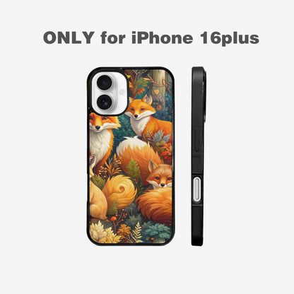 iPhone 16 Plus Case — Fox Forest Fox Forest Pattern Hundreds, Custom Print Case Cover