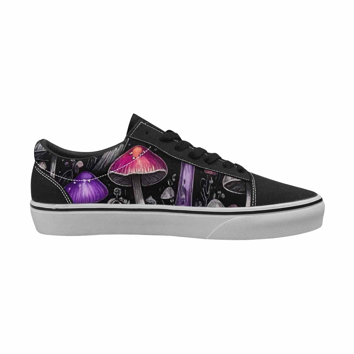 WOMEN'S Rainbow Drip Mushrooms Lace-Up Canvas Vibrant Chaos Custom Sneakers