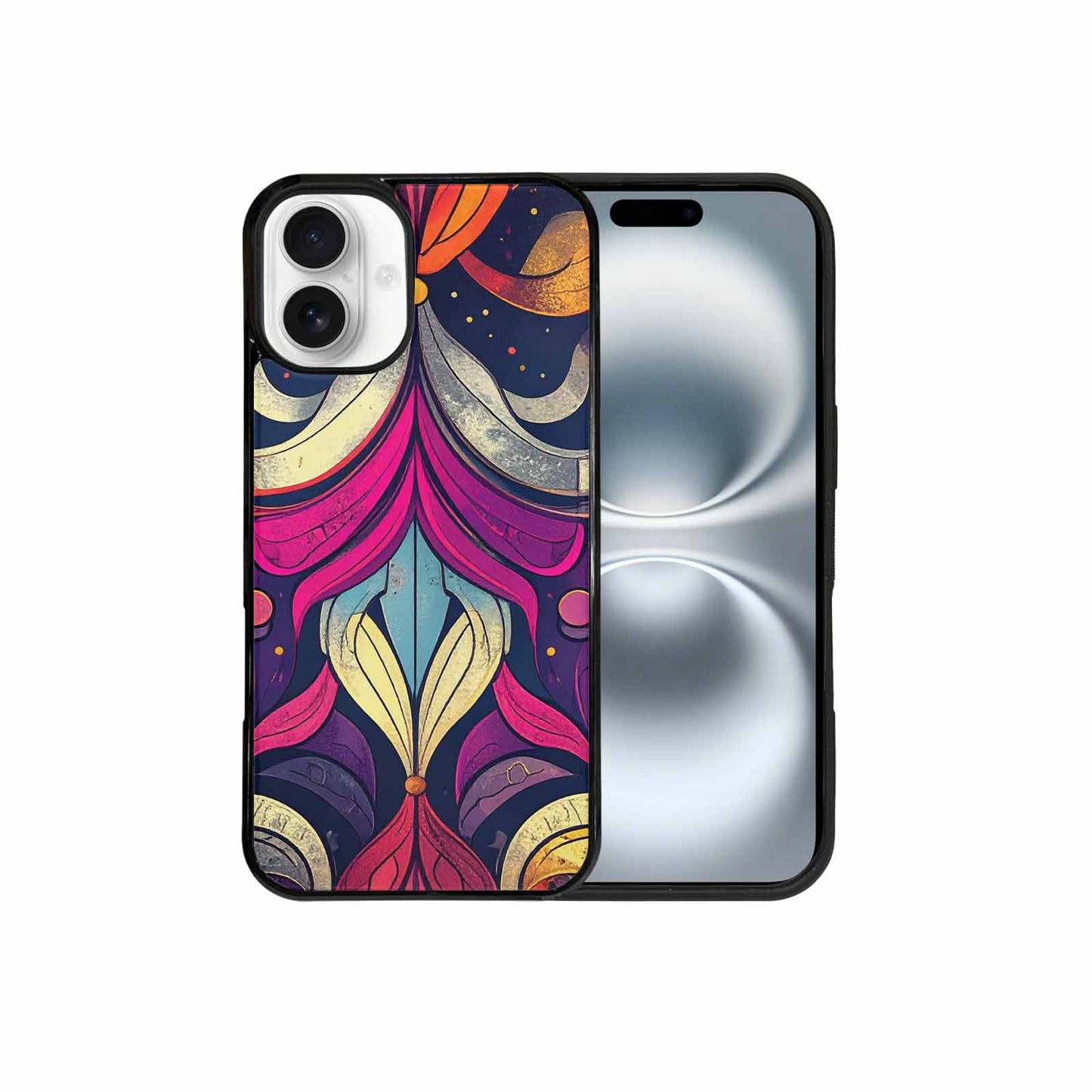 iPhone 16 Plus Case — 1970s Disco Cartoon Art Pattern, Custom Phone Case