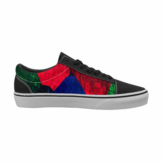 MEN'S Dark Snake Print Canvas Lace-Up Surreal Custom Sneakers
