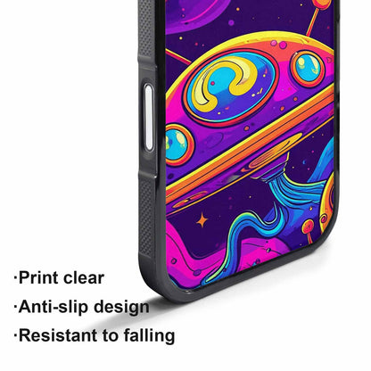 iPhone 17 Pro Case — Alien Ufo Cartoon Art Pattern Alien, Custom Printed Phone Case