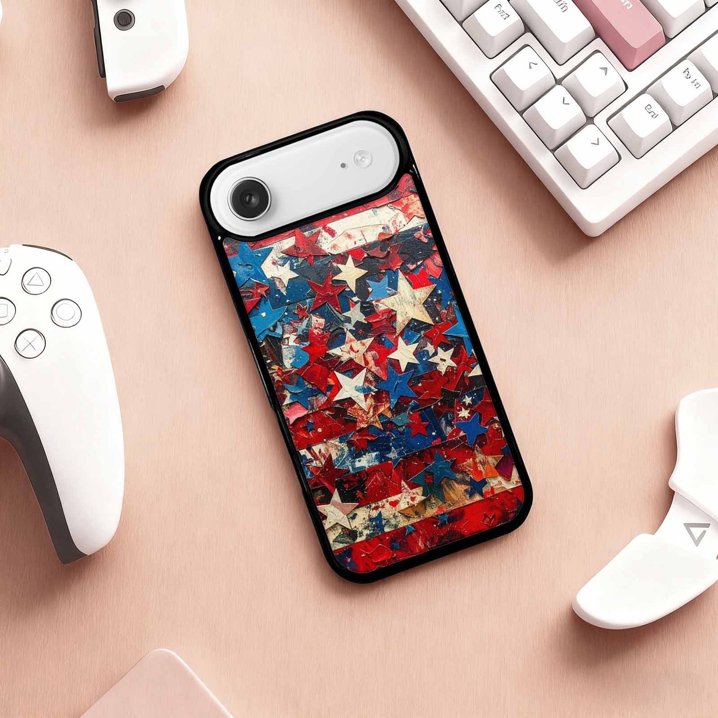 iPhone 17 Air Case — Patriotic Stars And Stripes American Galaxy, Custom Made Phone Cover