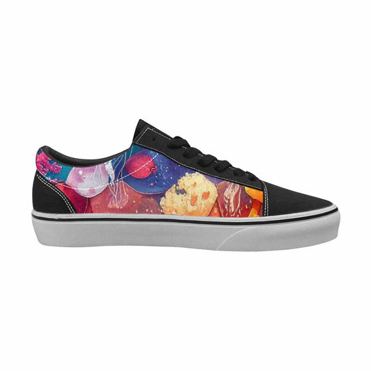 WOMEN'S Fish Scale Coral Canvas Lace-Up Wallpaper Art Sneakers