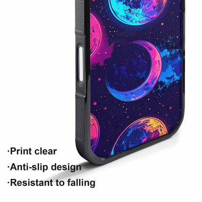 iPhone 17 Pro Max Case — Neon Winter Moon Cartoon Cute, Custom Designed Case Cover