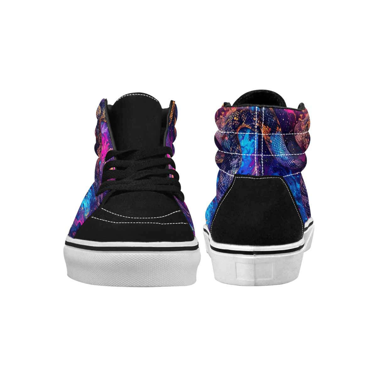 MEN'S Galaxy Snake Print High Top Canvas Wallpaper Art Custom Sneakers